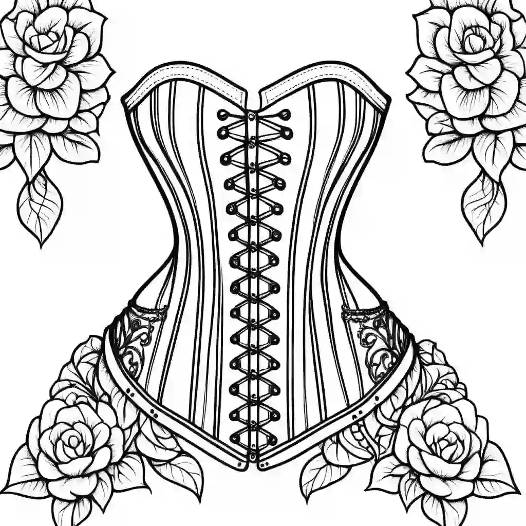 Corsets coloring pages